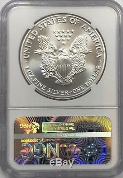 1992 Ngc Ms70 Silver American Eagle Mint État 1 Oz. 999 Lingots Fins