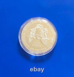 1995 Aigle américain en argent 1 oz, argent fin 999, Walking Liberty plaquée or 24 carats