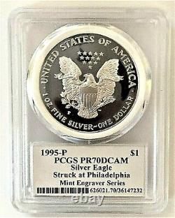1995-p À 2000-p Graveur De Menthe Silver Eagles-pcgs Pr70-mercanti-sequenced Series