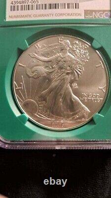 1996 Aigle d'argent MS -69 NGC Boîte scellée de la Monnaie des États-Unis dans un support vert