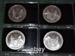 1996 États-Unis $1 AIGLE D'ARGENT AMÉRICAIN 1 oz avec boîtier d'exposition (lot de 8)