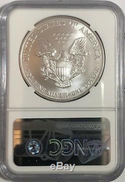 1996 Ngc Ms69 Silver Eagle Mint État 1 Oz. 999 Fine Bullion 100 Plus Grand Label
