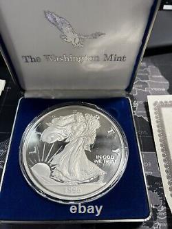 1996 Washington Mint Aigle d'Argent Proof Géant Demi-Livre.999