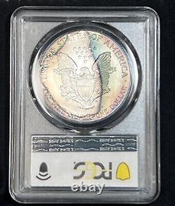 1997 MS67 Aigle d'argent arc-en-ciel Toned PCGS