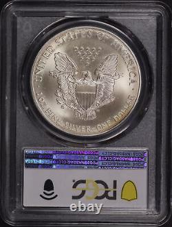 1998 Aigle d'argent américain PCGS MS-67 avec patine irisée sur l'avers