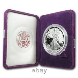(1) 1986 S 1oz American Silver Eagle $1 Dollar Proof Bullion Coin Withbox & Coa
