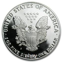 (1) 1986 S 1oz American Silver Eagle $1 Dollar Proof Bullion Coin Withbox & Coa