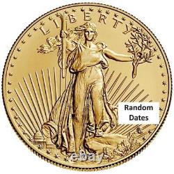 1/2 oz Pièce d'or American Eagle Année aléatoire BE 25 $ Pièce d'or #A640
