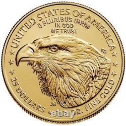 1/2 oz Pièce d'or American Eagle Année aléatoire BE 25 $ Pièce d'or #A640