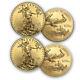 1 Oz American Gold Eagle $50 Coin Bu Random Year Us Mint Lot De 2