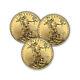 1 Oz American Gold Eagle $50 Coin Bu Random Year Us Mint Lot De 3