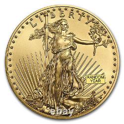 1 Oz American Gold Eagle $50 Coin Bu Random Year Us Mint Lot Of 10