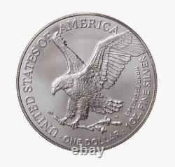 1 oz- AIGLE D’ARGENT AMÉRICAIN $1 (BU) / plaqué or 24 carats + sous capsule (dates différentes)
