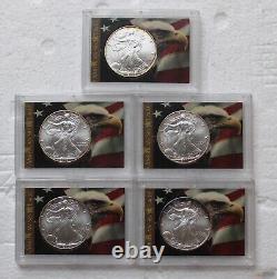 2001 2005 Argent 1oz American Eagle pièces non circulées