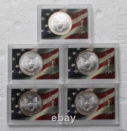 2001 2005 Argent 1oz American Eagle pièces non circulées