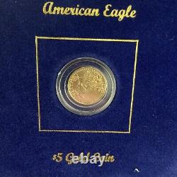 2002 5 $ Pièce D'or D'aigle Américain 1/10 Oz (pièce D'or Bullion)