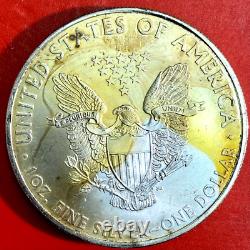 2003 & 2009 Lot de deux American Silver Eagles avec toning arc-en-ciel