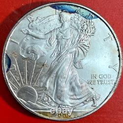 2003 & 2009 Lot de deux American Silver Eagles avec toning arc-en-ciel