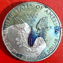 2003 & 2009 Lot de deux American Silver Eagles avec toning arc-en-ciel