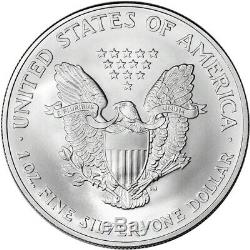 2005 American Silver Eagle (1 Oz) 1 $ 1 Rouleau Vingt Pièces De 20 Bu Dans Un Tube À La Menthe