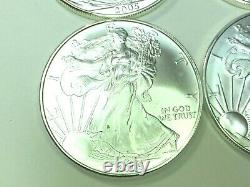 2005 American Silver Eagle (1 Oz) $2 Vingt Pièces/rouleaux Dans Un Tube De Menthe Non Circulé