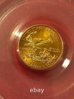 2005 Denth Oz Gold American $5 Pièce Eagle- Pcgs Ms69 Mint First Strike