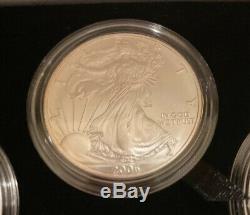 2006 American Eagle 20e Anniversaire 1 Oz 999 Silver Coin Set U. S. Mint