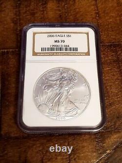 2006 American Silver Eagle Ngc Ms 70.999 Argent Fin Ms70