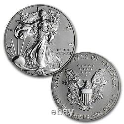 2006 Silver American Eagle 20th Anniversary 3 Coin Set- Avec Box & Cao Free Ship