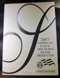 2007-W 1 $ American Eagle en argent DCAM Proof (PR-70 estimé) emballage officiel de la Monnaie des États-Unis et COA