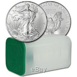 2008 American Silver Eagle (1 Oz) 1 $ 1 Rouleau Vingt Pièces De 20 Bu Dans Un Tube À La Menthe