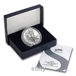 2008-W American Silver Eagle bruni (Rev'07, avec boîte et COA)