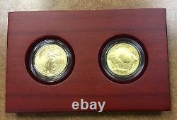 2008 W Us Mint 8-8-08 Double Prosperity Gold Coin Set 1/2 Oz Buffalo & Eagle