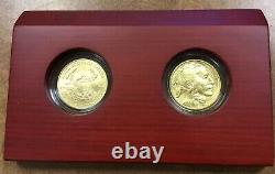 2008 W Us Mint 8-8-08 Double Prosperity Gold Coin Set 1/2 Oz Buffalo & Eagle