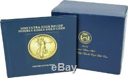 2009 $ 20k 1 Oz Gold Ultra High Relief Double Eagle Us Mint Ogp Box Coa Book