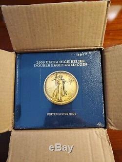 2009 W 20 $ 1 Once Ultra High Relief Double Eagle. 9999 Gold Coin West Point Monnaie