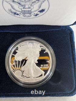 2010-2012 W US Mint American Eagle Pièces en Argent Proof d'un Ounce COA, Boîte, 3 OZT