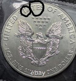 2011 1 $ 1oz American Eagle en Argent Erreur de Frappe Forte État Monnaie Ms