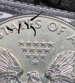2011 1 $ 1oz American Eagle en Argent Erreur de Frappe Forte État Monnaie Ms