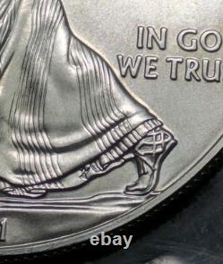 2011 1 $ 1oz American Eagle en Argent Erreur de Frappe Forte État Monnaie Ms