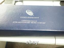 2011 American Eagle 25th Anniversary 5 Silver Coin Set With Us Mint Packaging/coa
