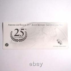 2011 American Eagle 25th Anniversary Silver Coin 5 Piece Set. 999 Argent Ogp Coa