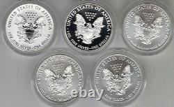 2011 États-unis Mint American Eagle 25th Anniversary Silver 5 Coin Set