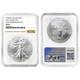 2011-s 1 $ 1 Oz Aigle En Argent Américain Poli 25e Anniversaire Ngc Ms69 Brow