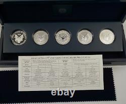 2011 US Mint American Silver Eagle 25ème Anniversaire Ensemble de pièces d'argent Livraison gratuite aux États-Unis