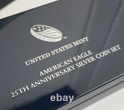 2011 US Mint American Silver Eagle 25ème Anniversaire Ensemble de pièces d'argent Livraison gratuite aux États-Unis