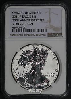 2011-p 25e Anniversaire American Silver Eagle De Us Mint Set Ngc Rp-69