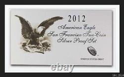 2012 Aigle d'argent américain Proof 75e anniversaire Ensemble de 2 pièces PCGS 70 69