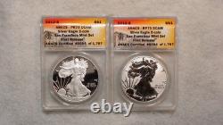 2012 S ANACS PR70 et RP70 Dcam Silver Eagle lot de 2 pièces première émission de 1 $
