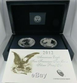 2012 Us Mint American Eagle San Francisco Deux Silver Coin Arrière Proof Set